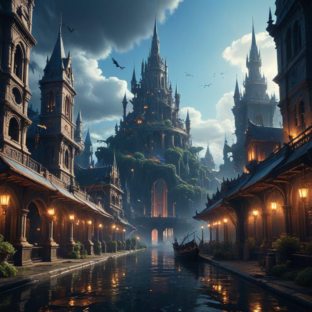 Fantastical Cityscape Concept Art