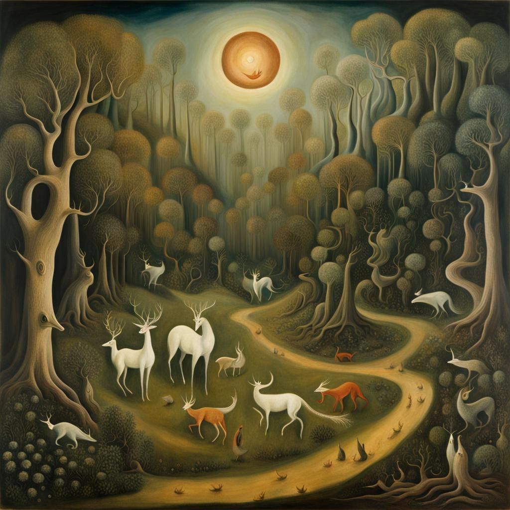 Eldritch Forest in Surrealist Style