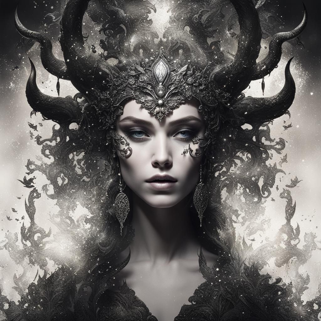 Epic She-Devil in Dramatic Lighting