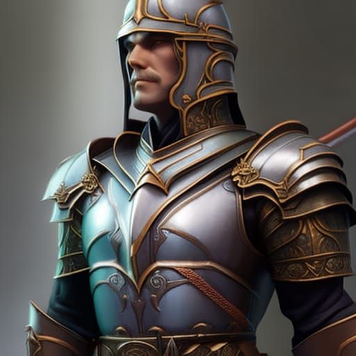 Detailed Medieval Knight Portrait in Digital Art Style