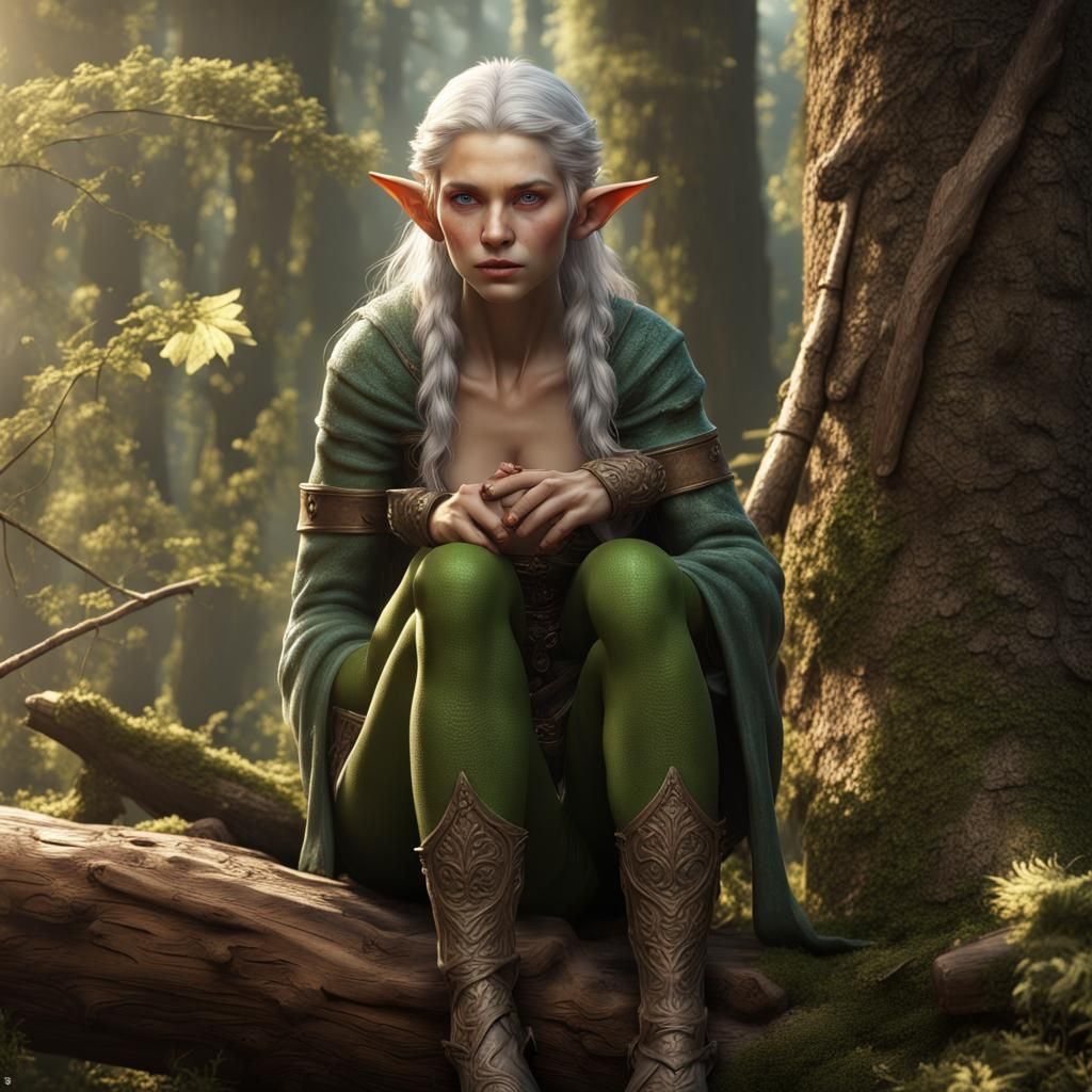 Elves in a Wonderful Wood: 3D Photorealistic Image