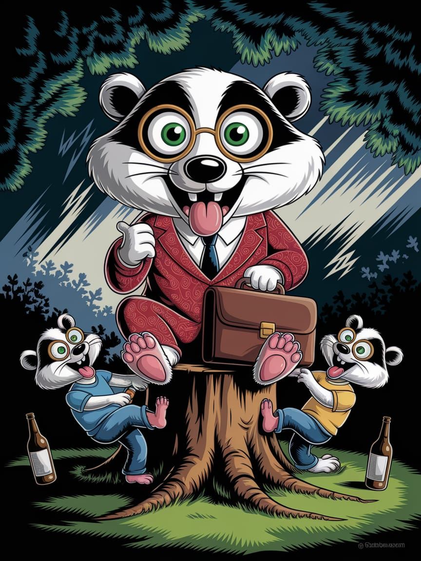 Cartoon Badger Boss in Looney Tunes Style