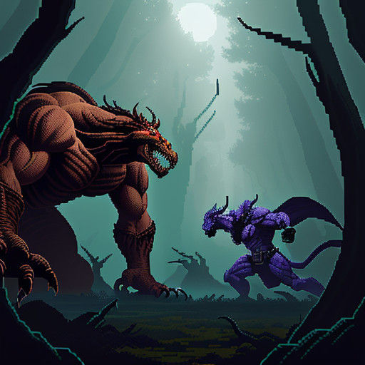 Dark Fantasy Pixel Art in 16-bit Style