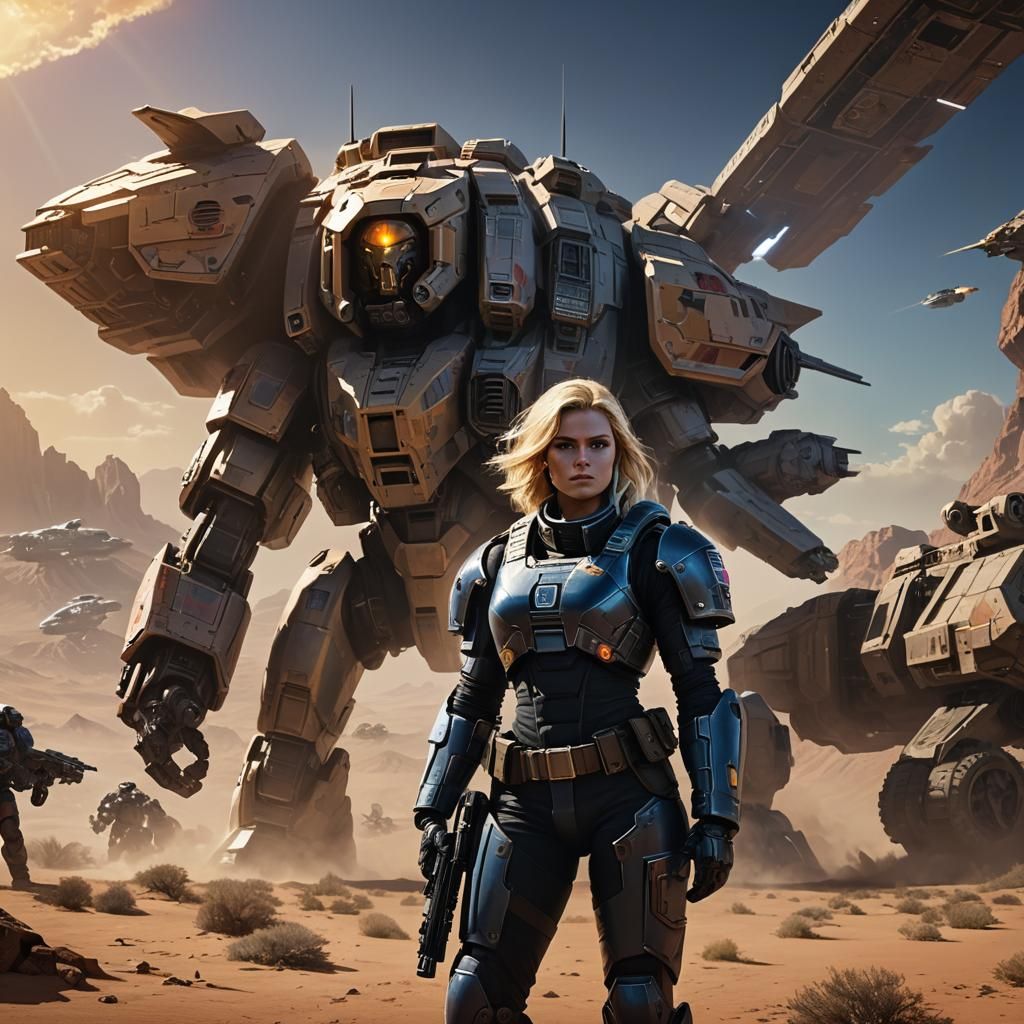 Space Marine Officers Before a Drop Ship