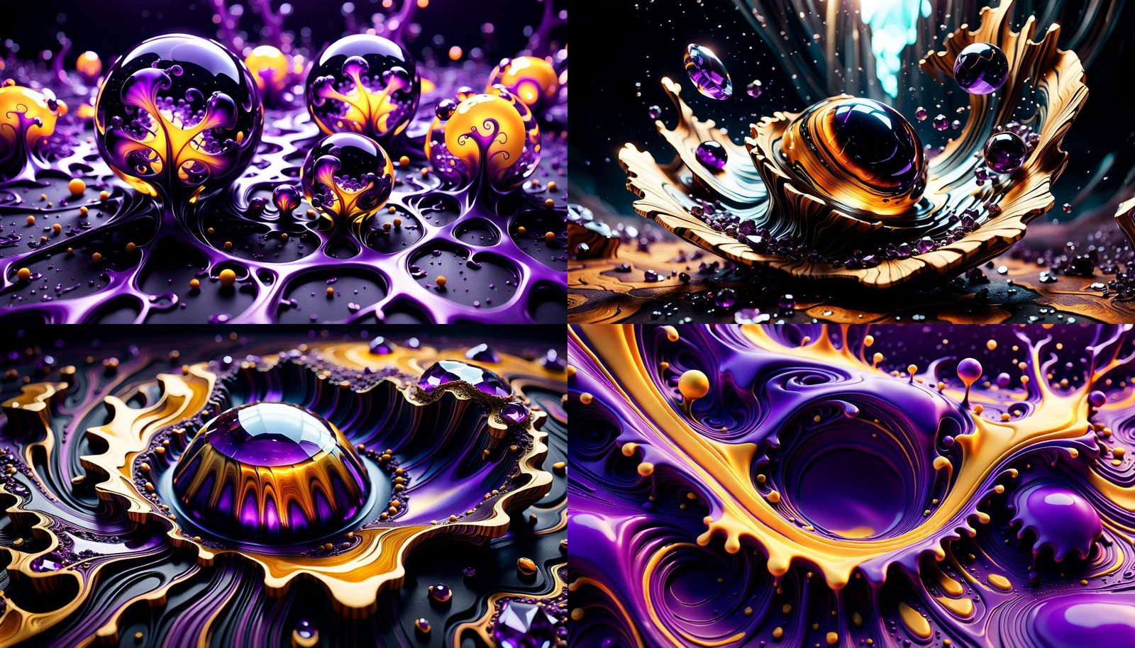Abstract Sci-Fi Organic Material in Macro Photography