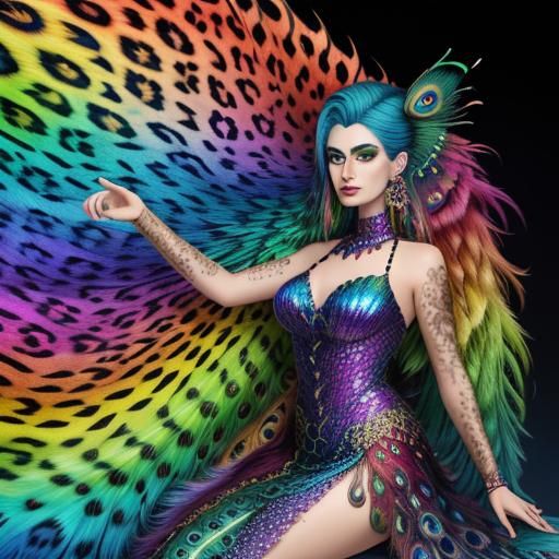 Cosmic Woman with Dragon Scales by Amaringo