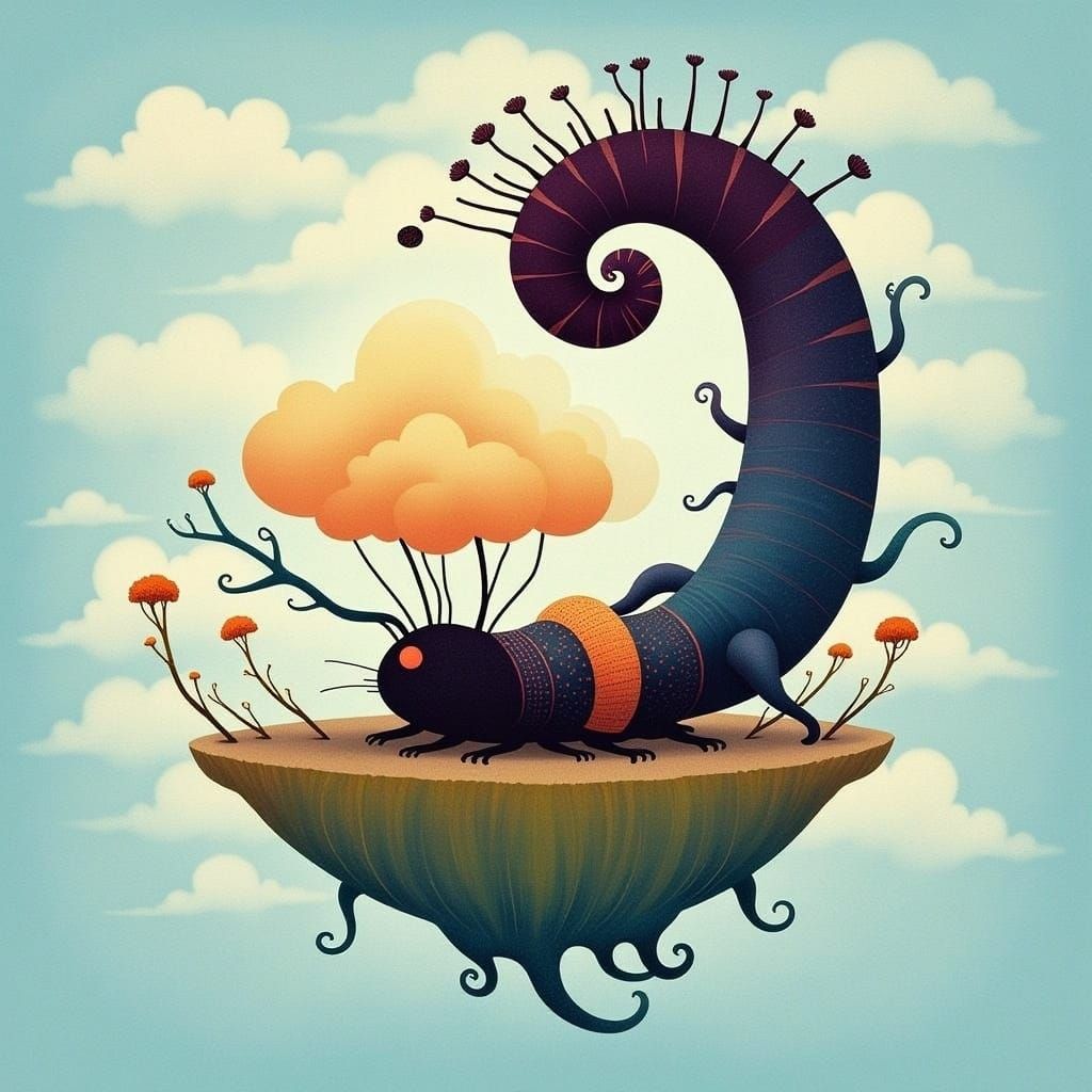 Floating Island Treasure Chest in Watercolor Style