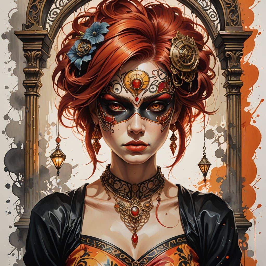 Surrealist Mask "Rupta Ira" in Japanese Style