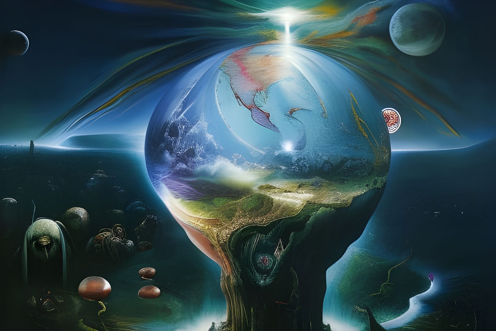 Surreal Planet Earth Digital Illustration