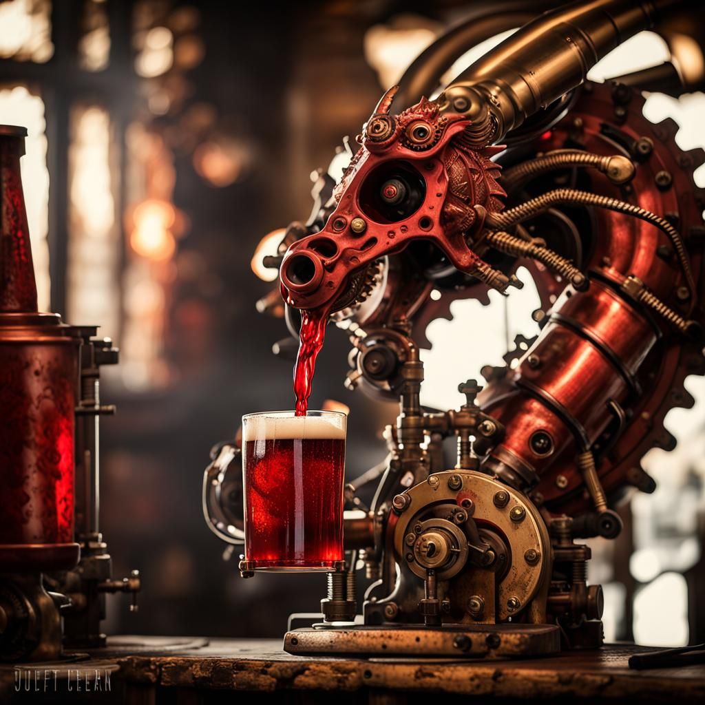 steampunk dragon head beer pump