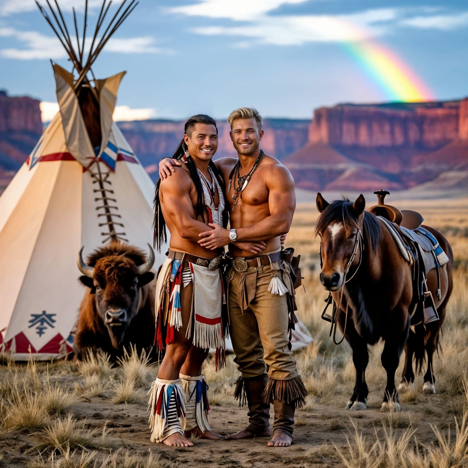 Tribal Explorer's Farewell at Dawn