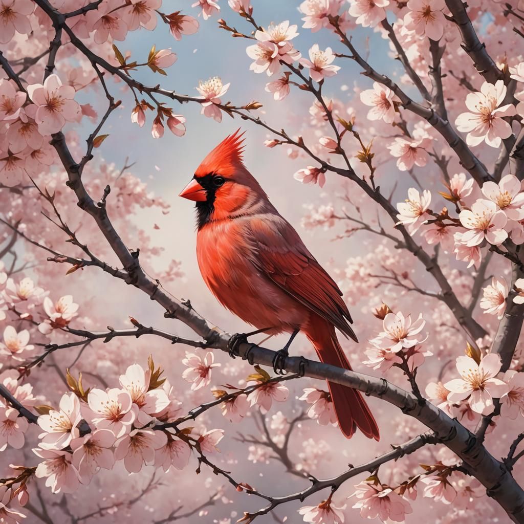 Cardinal in Cherry Blossoms, Anime Key Visual