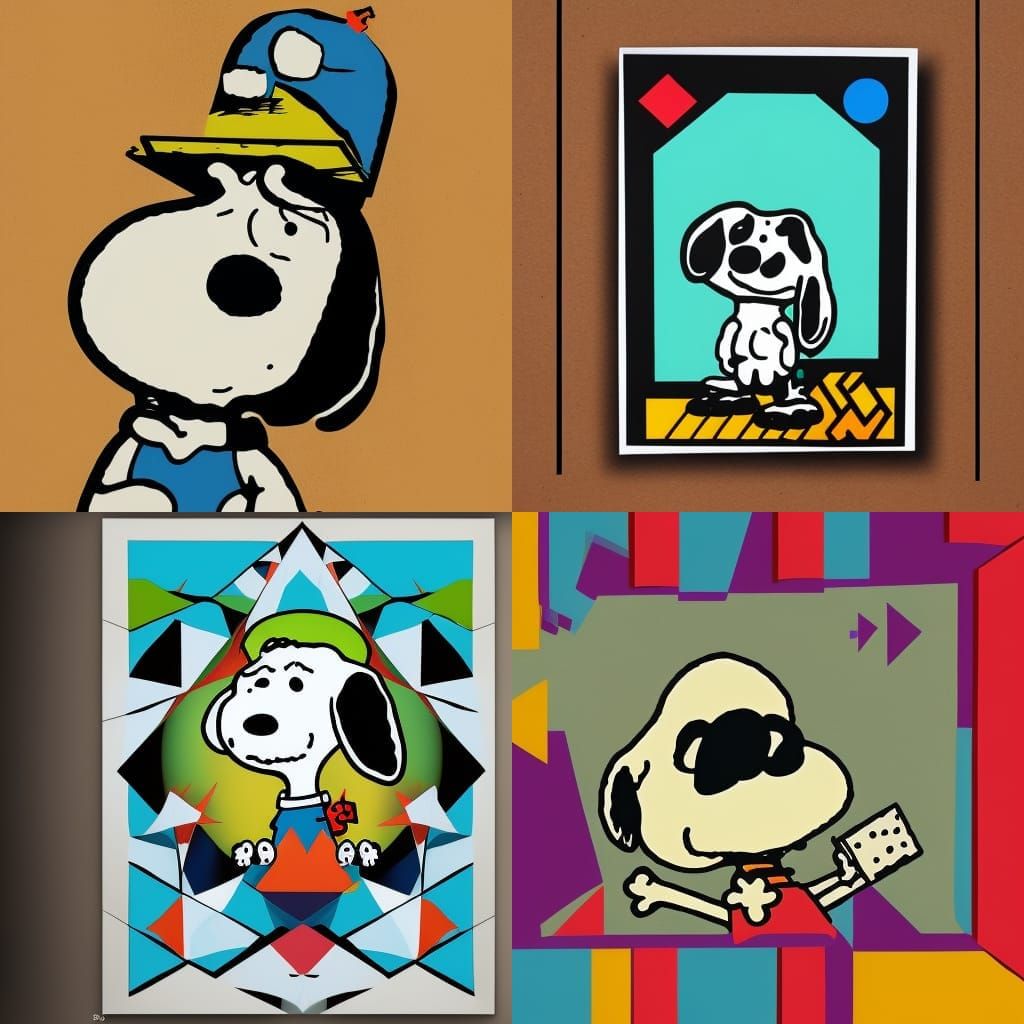 Snoopy in Geometric Pop Art, Digital 8K