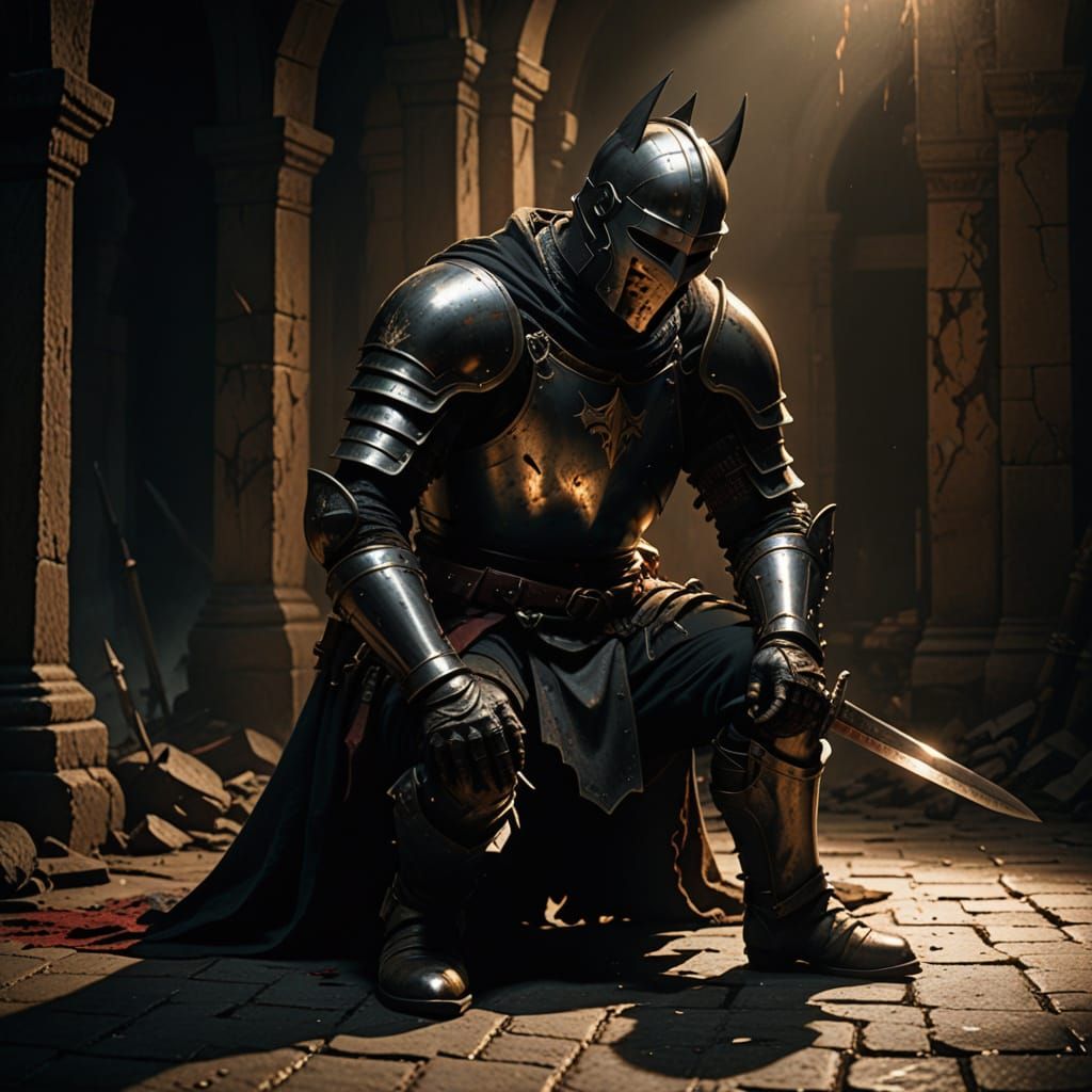 A Knight in Dark, Moody Armor