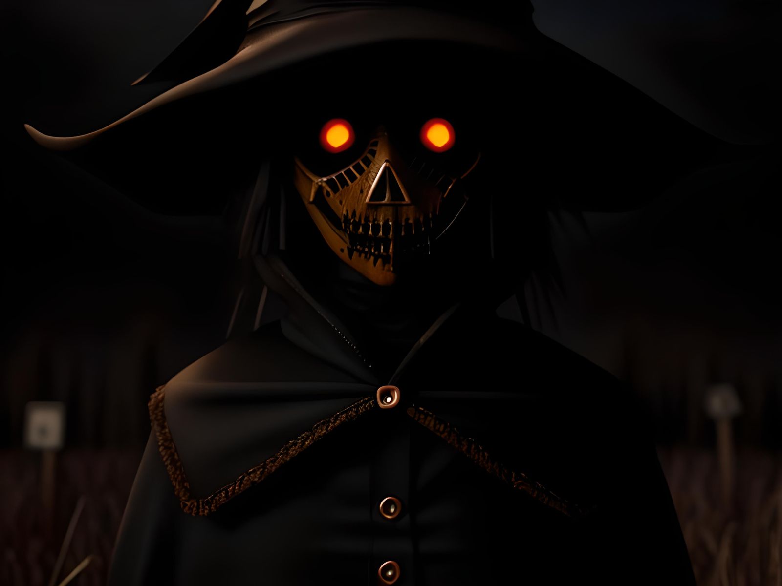 Creepy Scarecrow 3D Render in Dark Art Style