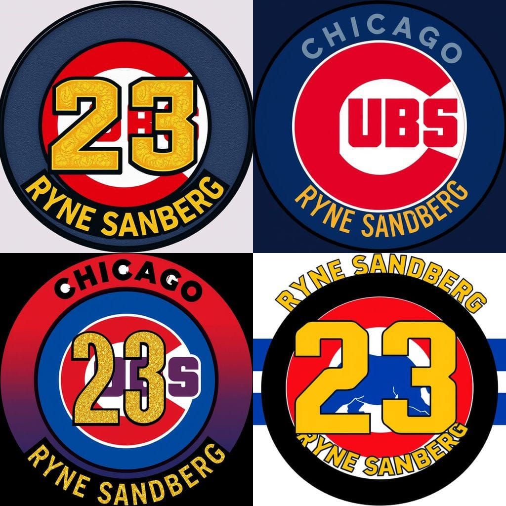 Ryne Sandberg Chicago Cubs Badge in Gold