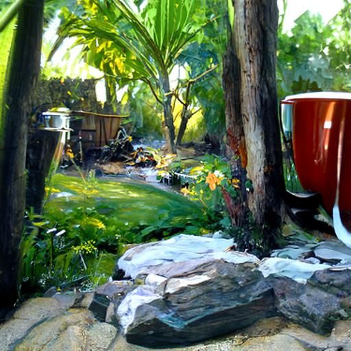 Morning Coffee in Backyard, Oil Painting by Gurney