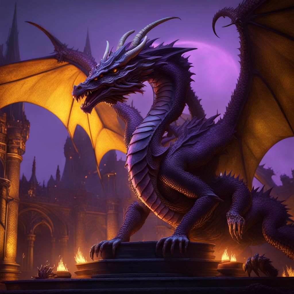 Hyperdetailed Dragon in Dark Fantasy Style