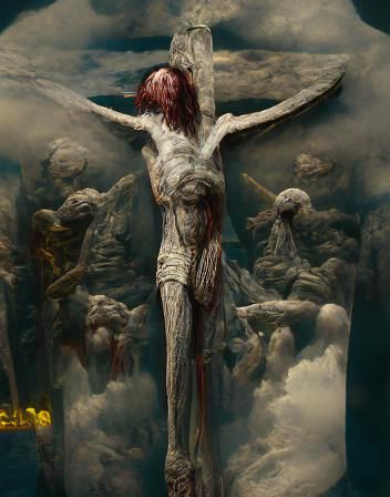 Crucifix gustave dore heavenly concept art 8k resolution tre...