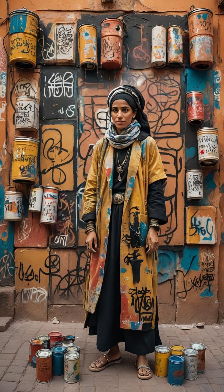 Moroccan Street Art in Fauvist Graffiti Style