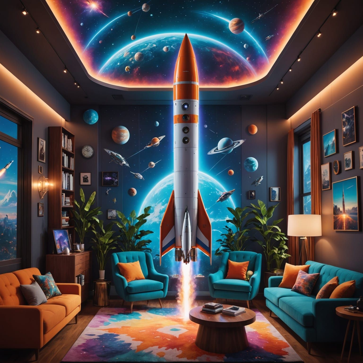 Hyperreal Rocket Launching in Living Room