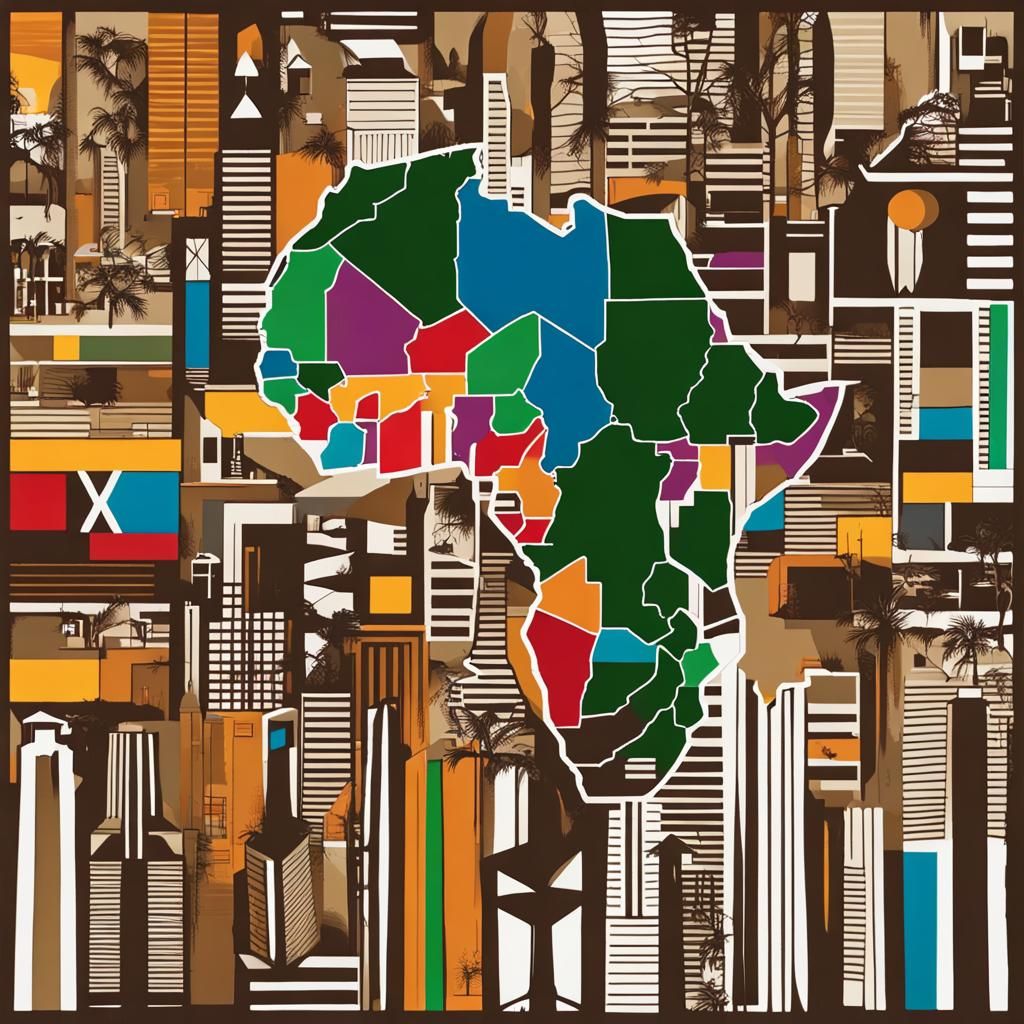 Kenyan Cityscape with Abstract African Silhouette