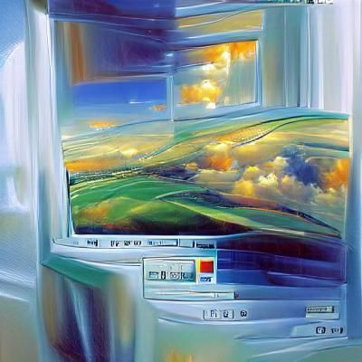 Windows 98 as Oil Painting by James Gurney