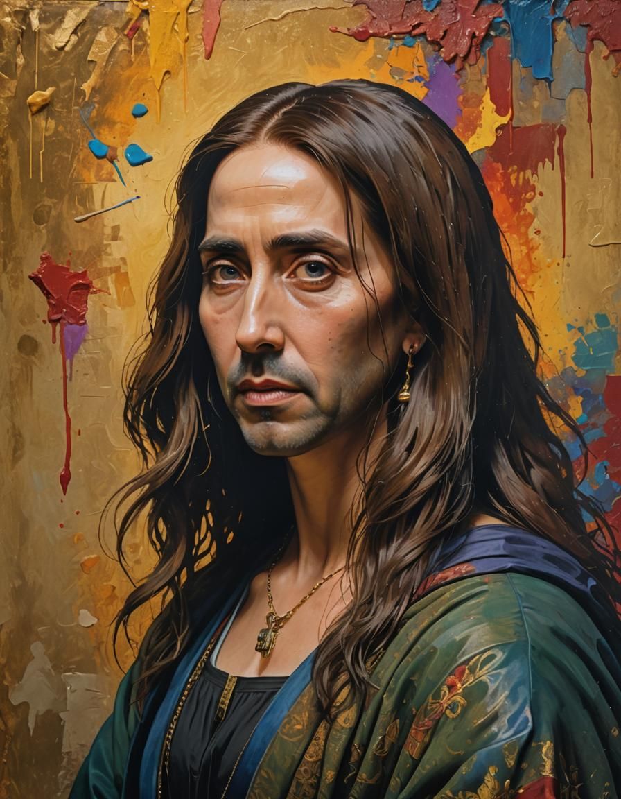 Nicolas Cage as La Gioconda: Hyperrealistic Concept Art