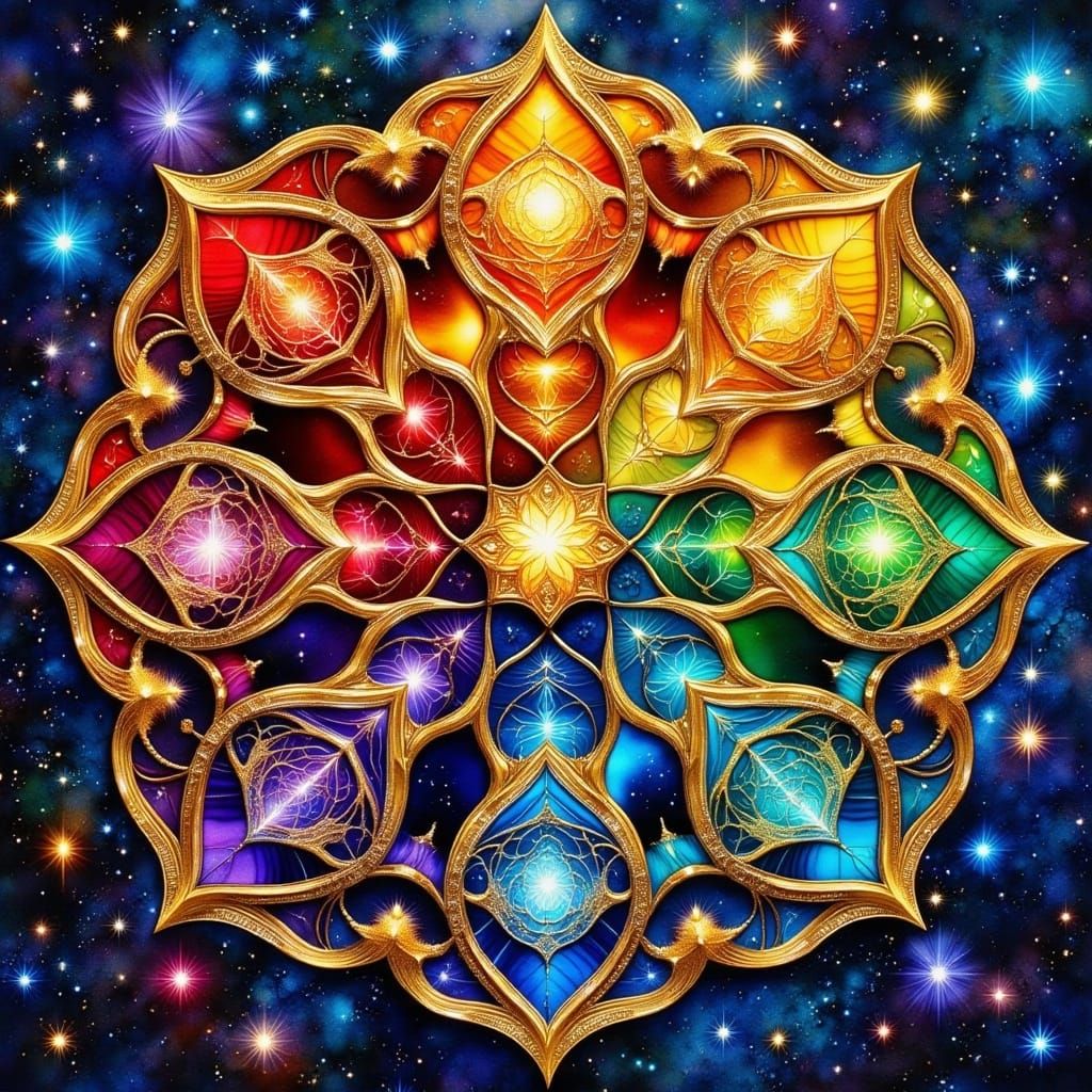 Intricate Yoga Rug with Chakra Flow Design in Deep Navy Blue