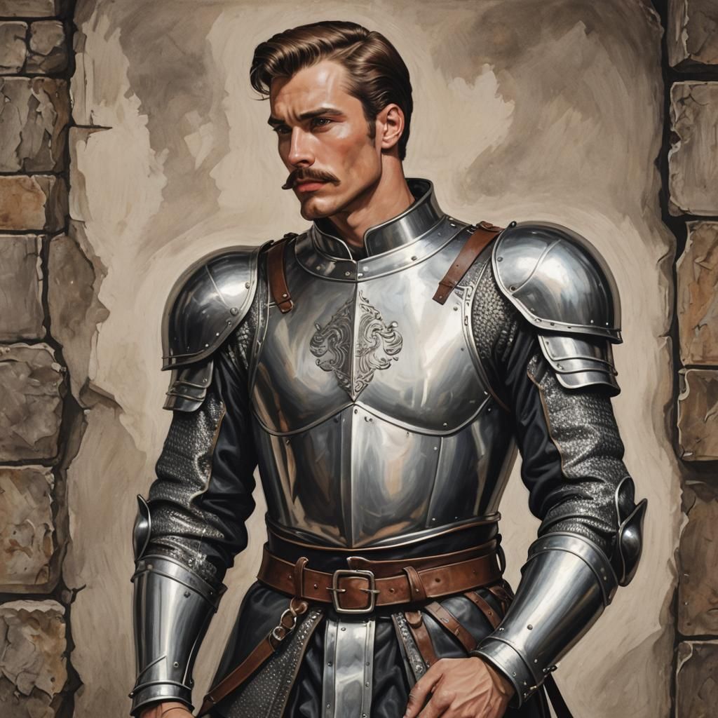 Handsome Medieval Knight in Tom of Finland Style