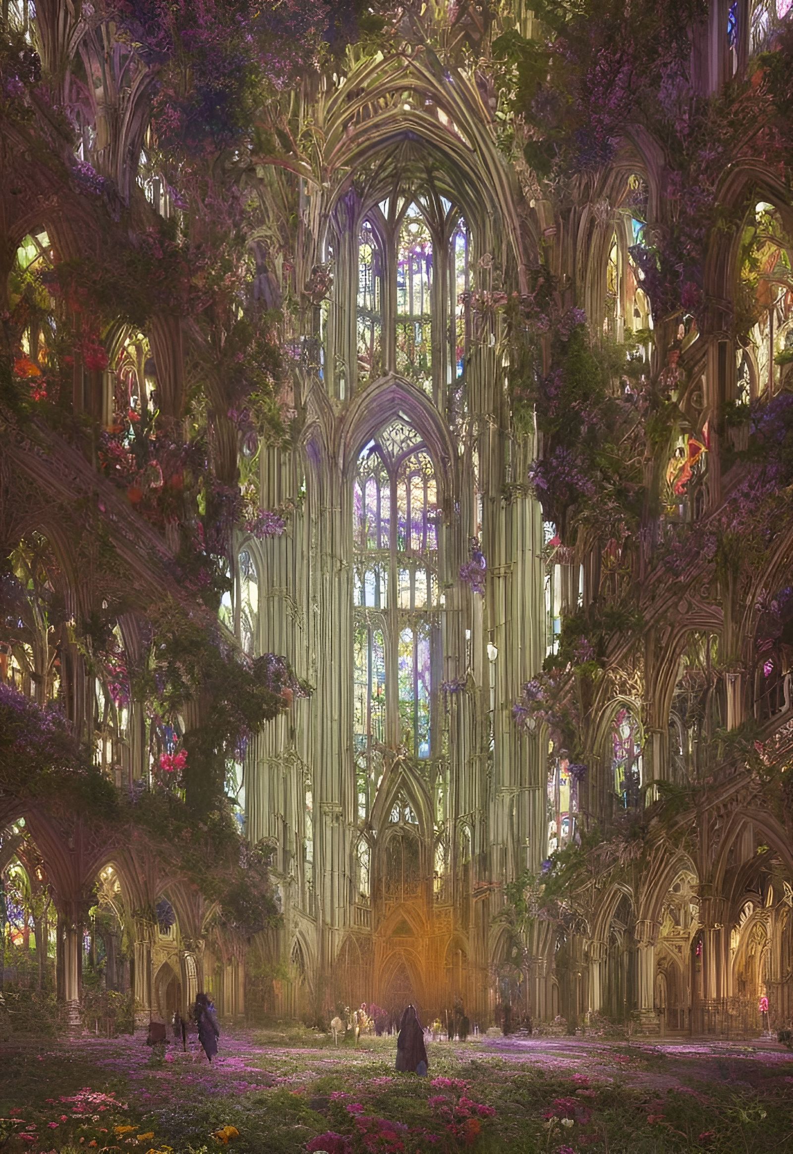 Epic Stained Glass Gothic Cathedral Illustration