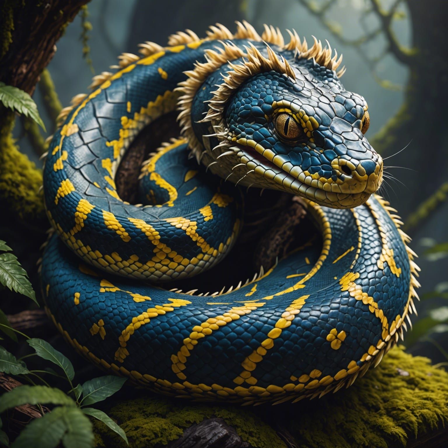 Fluffy Fur Python in Detailed Matte Painting