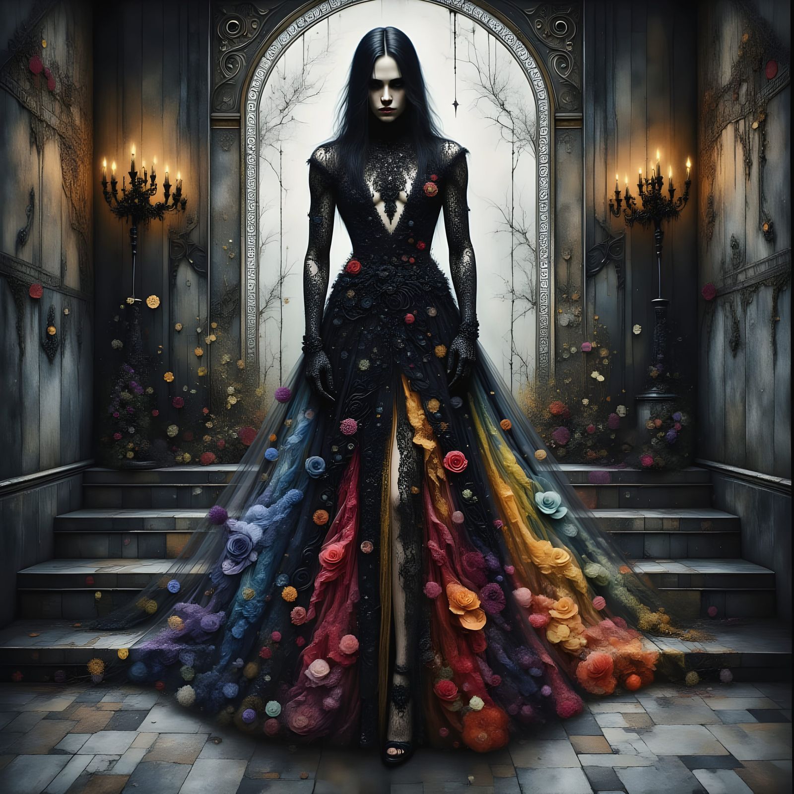 Gothic Man in Rococo Gown