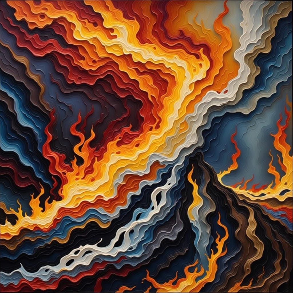 Burning Embers: An Impasto Study of Fading Light