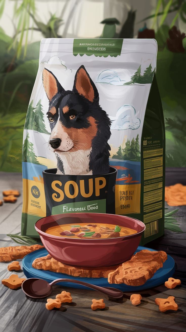 Soup-Flavored Dog Food Package Art