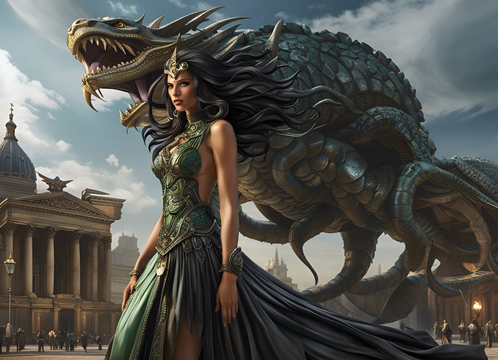 Medusa the Titan in the Year 3000, 3D Digital Art