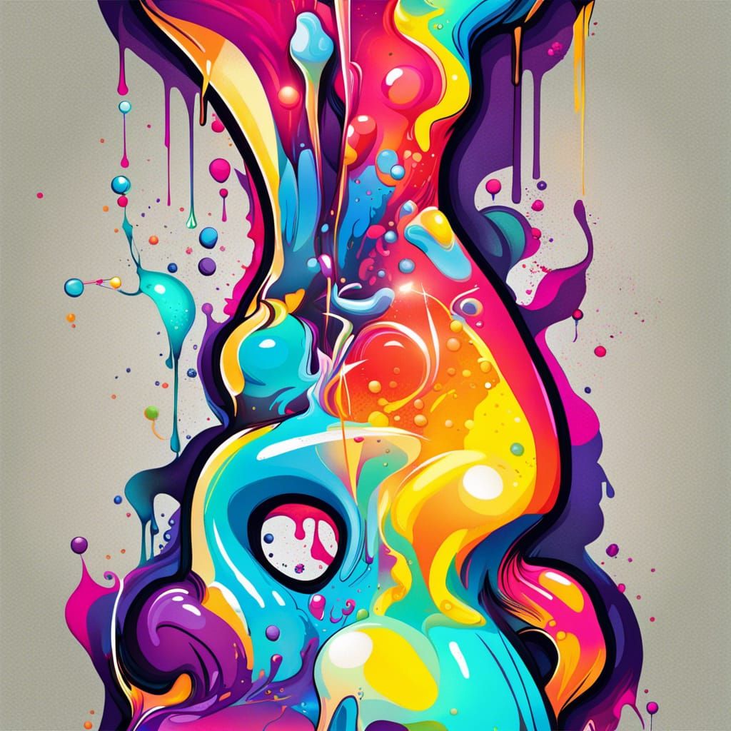 Lava Lamp in Graffiti Splash Art Style