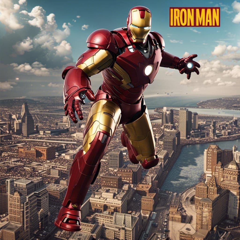 Iron Man Original Comic Book Version, Detailed Matte Paintin...