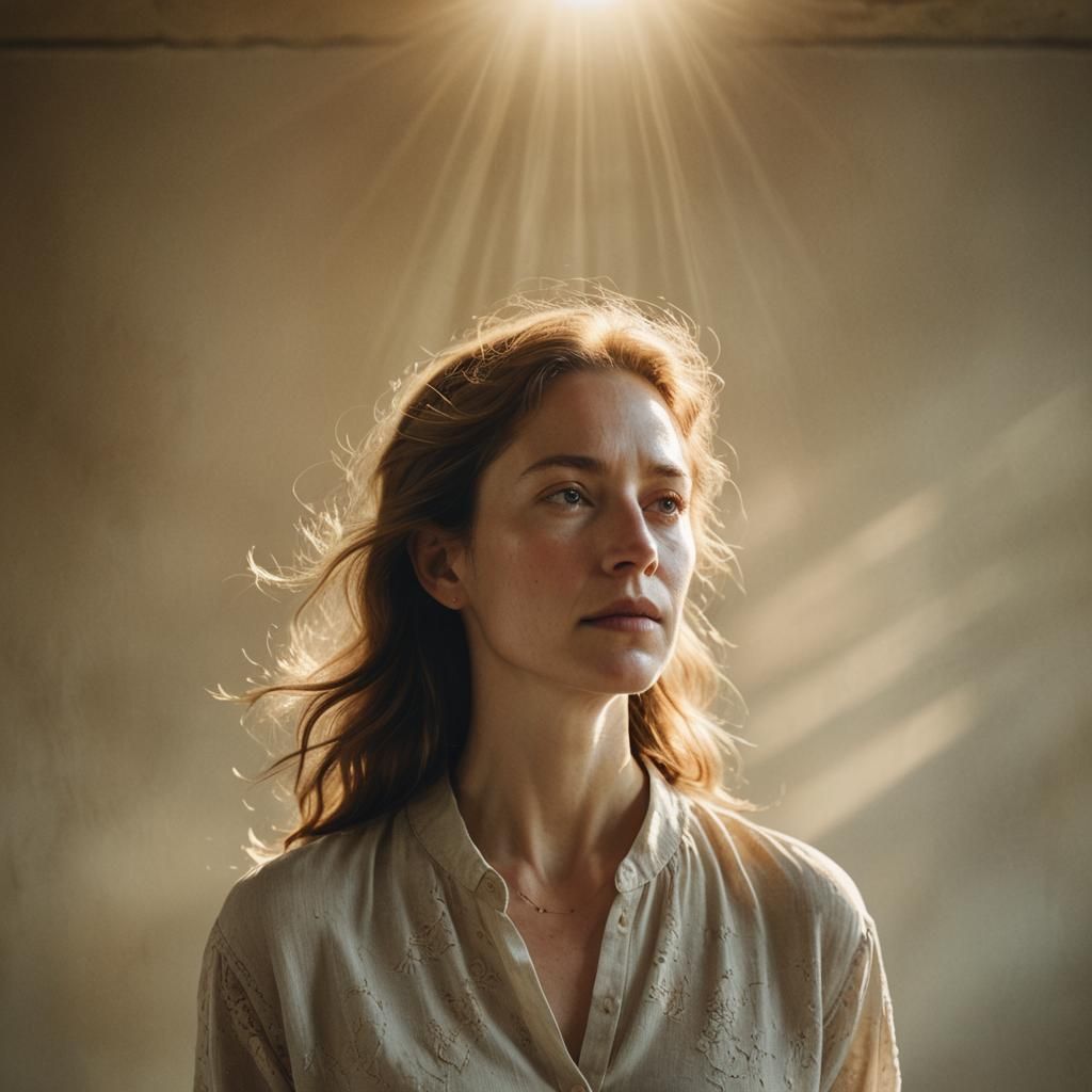 Ethereal Portrait of Woman with Inner Light