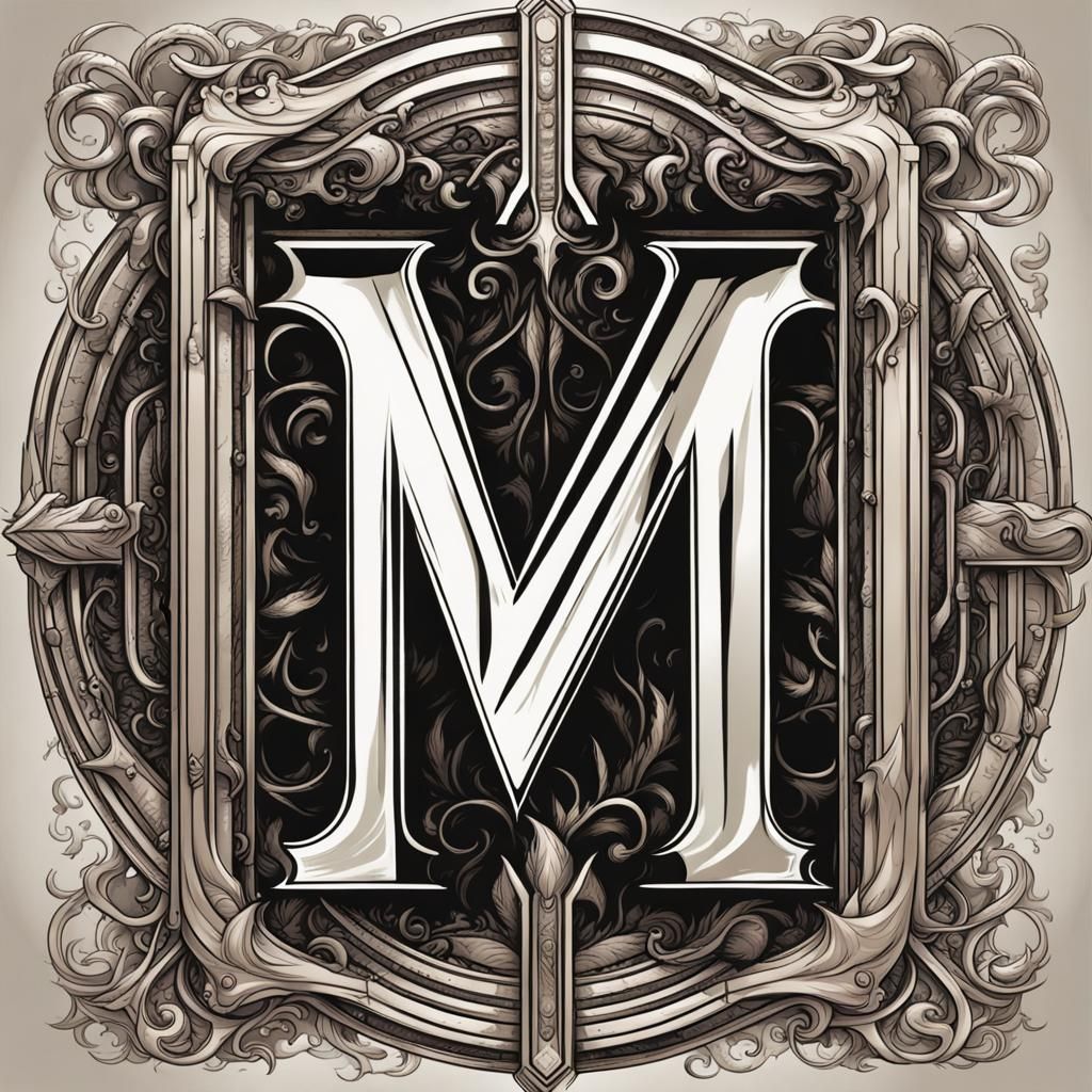 Elegant JM Monogram in Comic Book Art Style