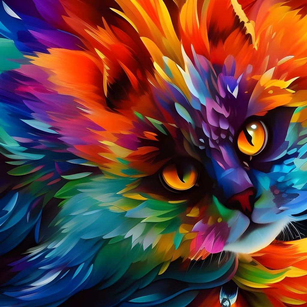 Adorable Kitten in Crystal Shop, Digital Art