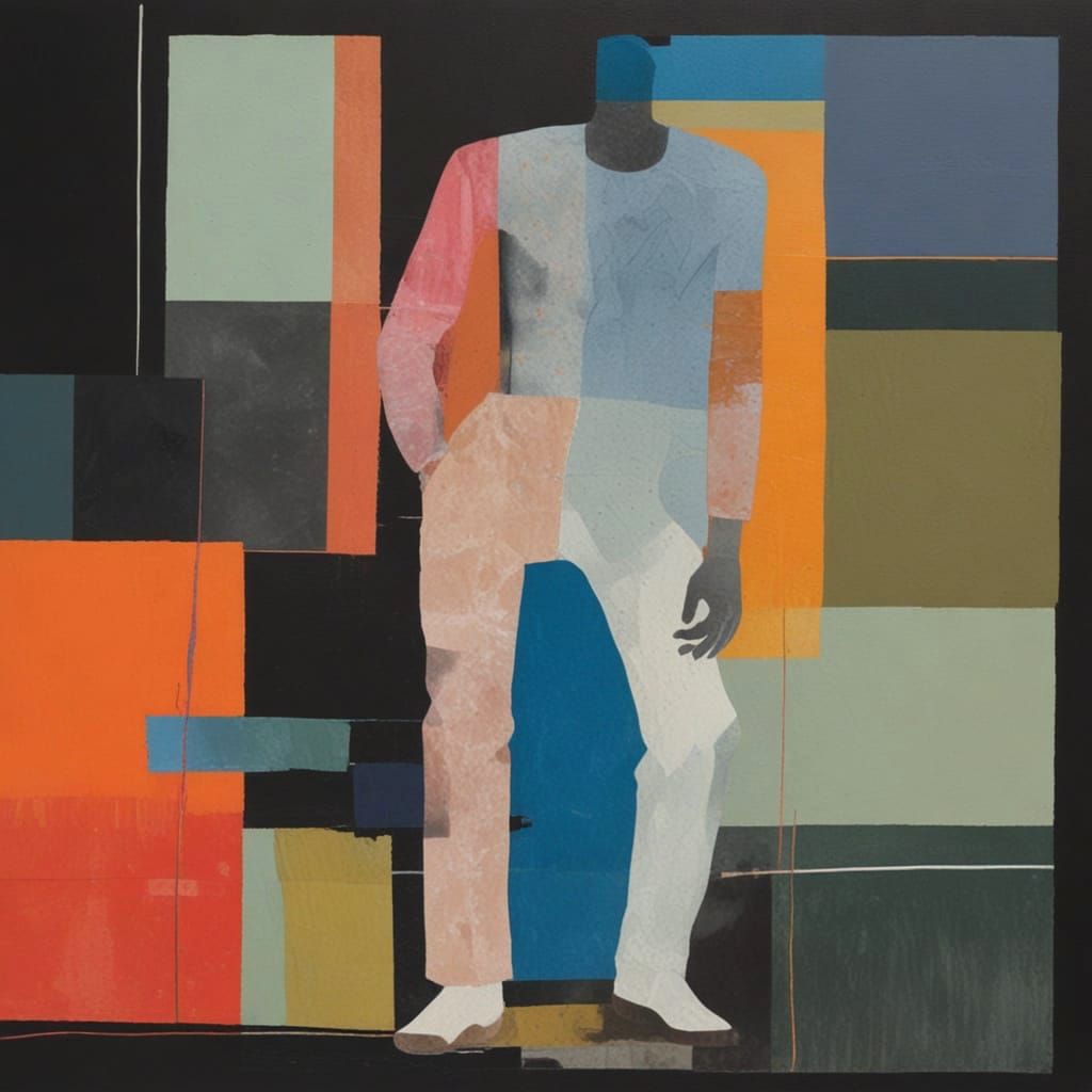 Figurative Landscape in Abstract Background