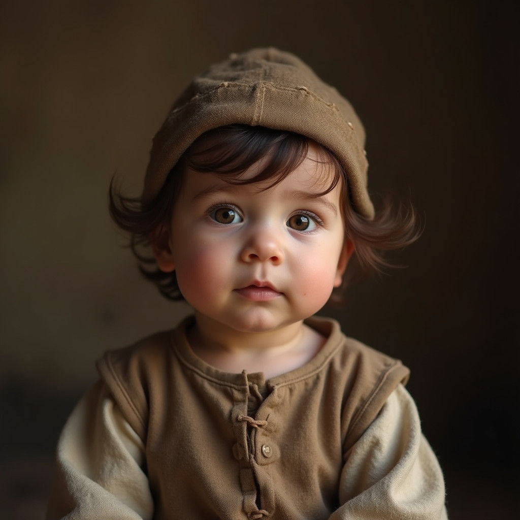 Baby Boy in Medieval Attire: Photorealistic Portrait