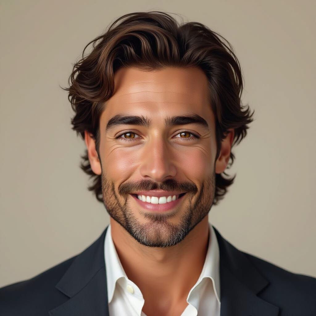 Charismatic Mediterranean Man Portrait in Natural Light