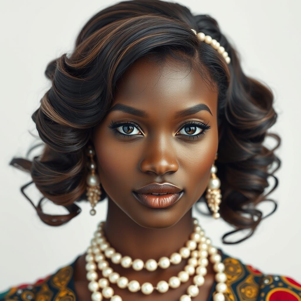 Hyperrealistic Portrait of an Elegant African Woman in Tradi...
