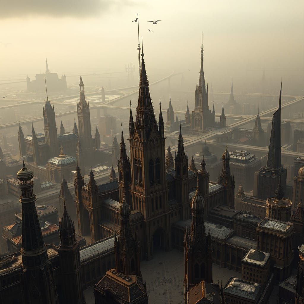 Ethereal Metropolis in Chocolate Hues