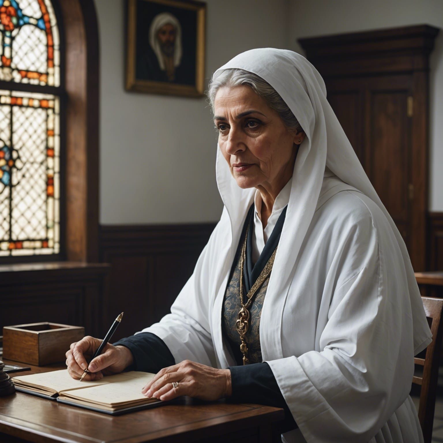 Hyperreal Medieval Middle Eastern Cleric in Infirmary