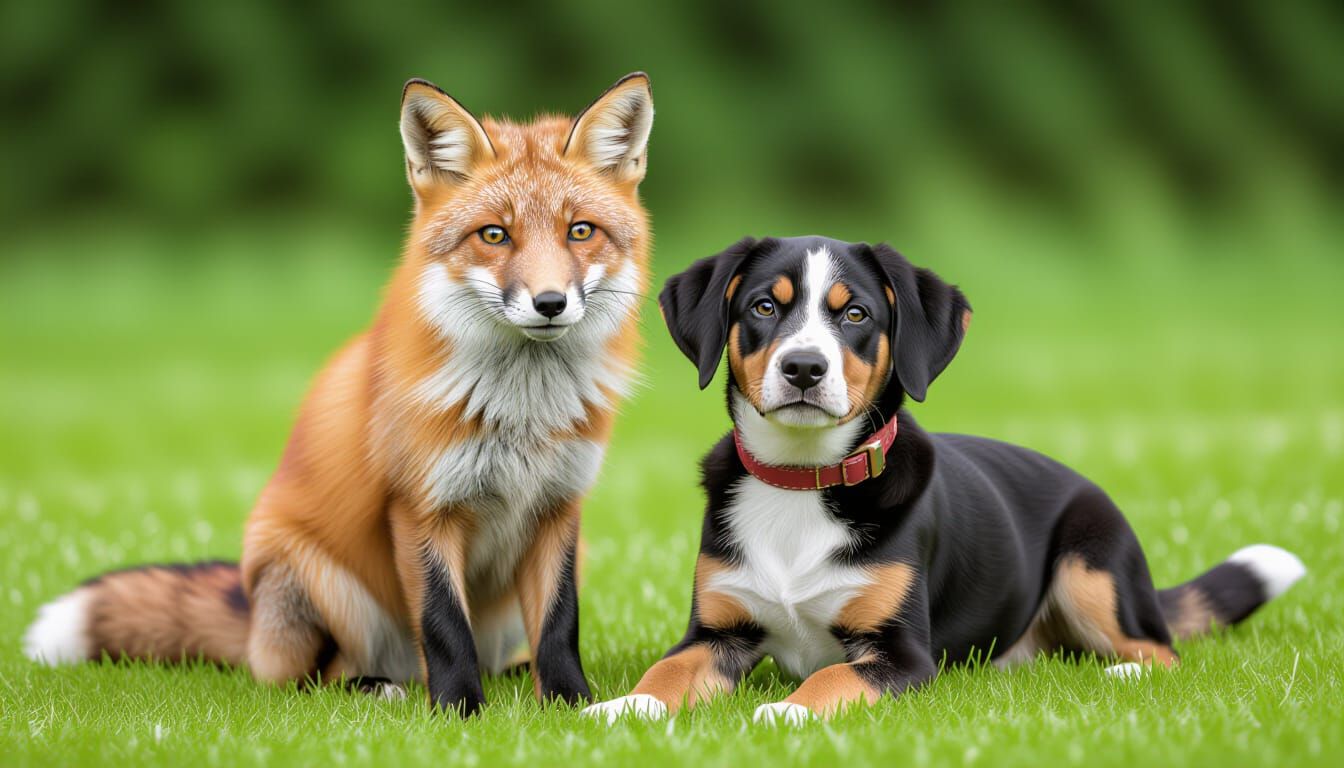 Fox and Hound Dog as Friends