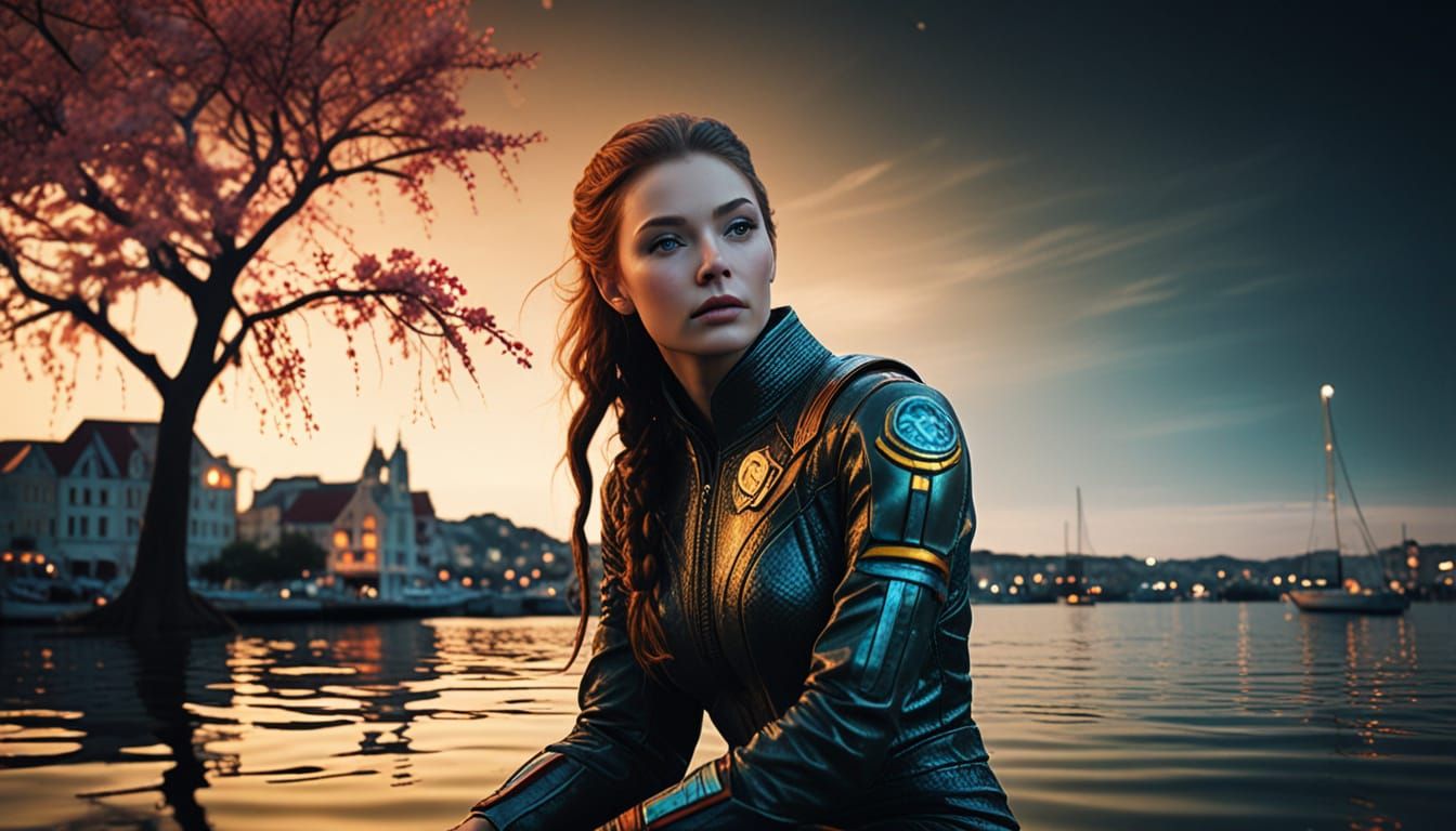 Alien Diplomat in Klimt-Kandinsky Style