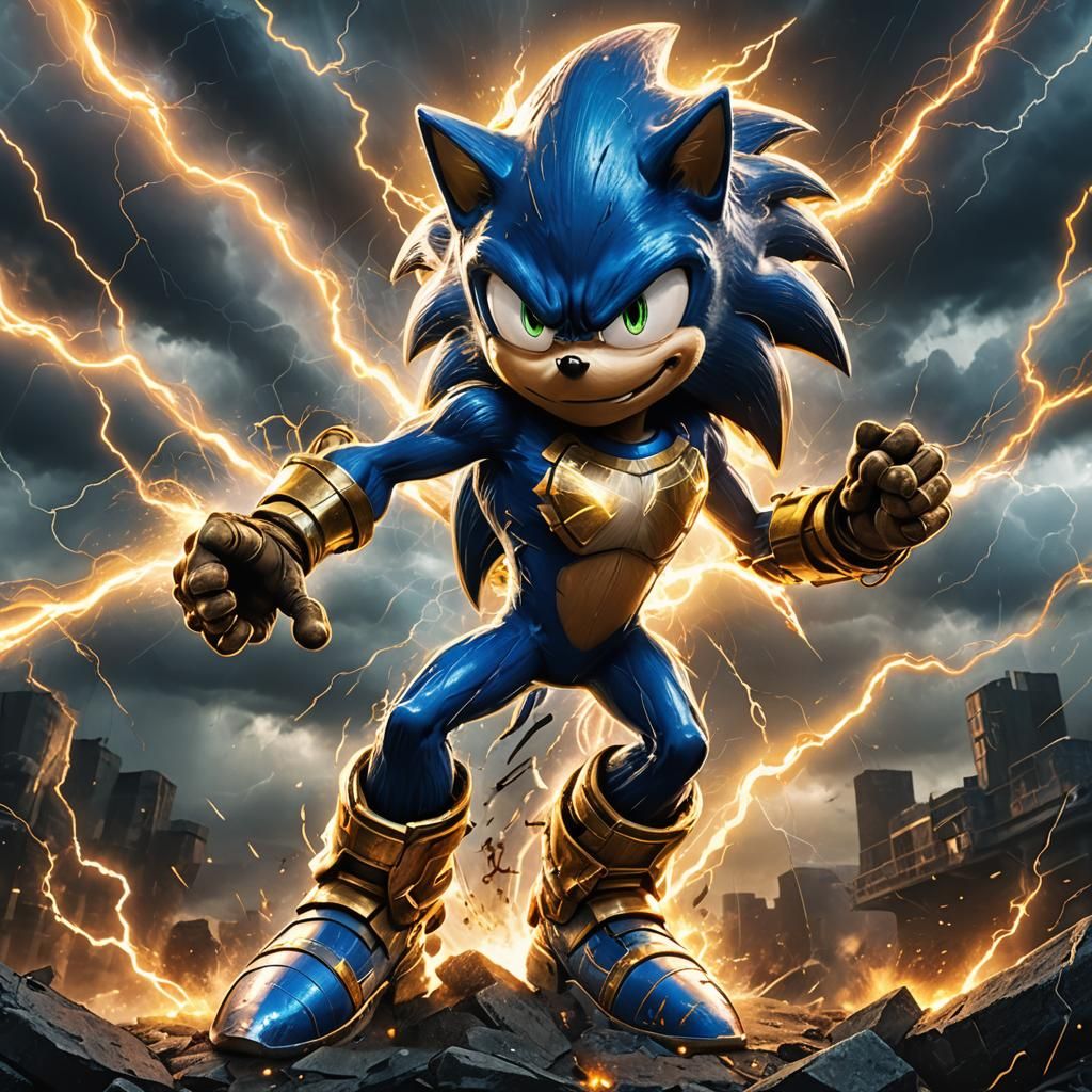Sonic Battles Enemies in Electric Storm